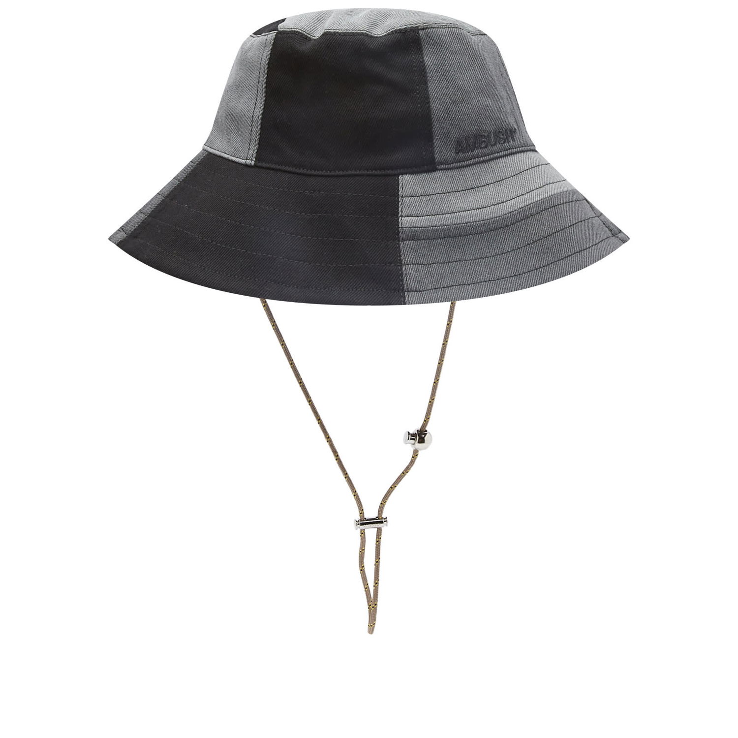 Шапка Ambush Patchwork Stoppers Bucket Hat Черно | BMLA007S23DEN0011200, 0