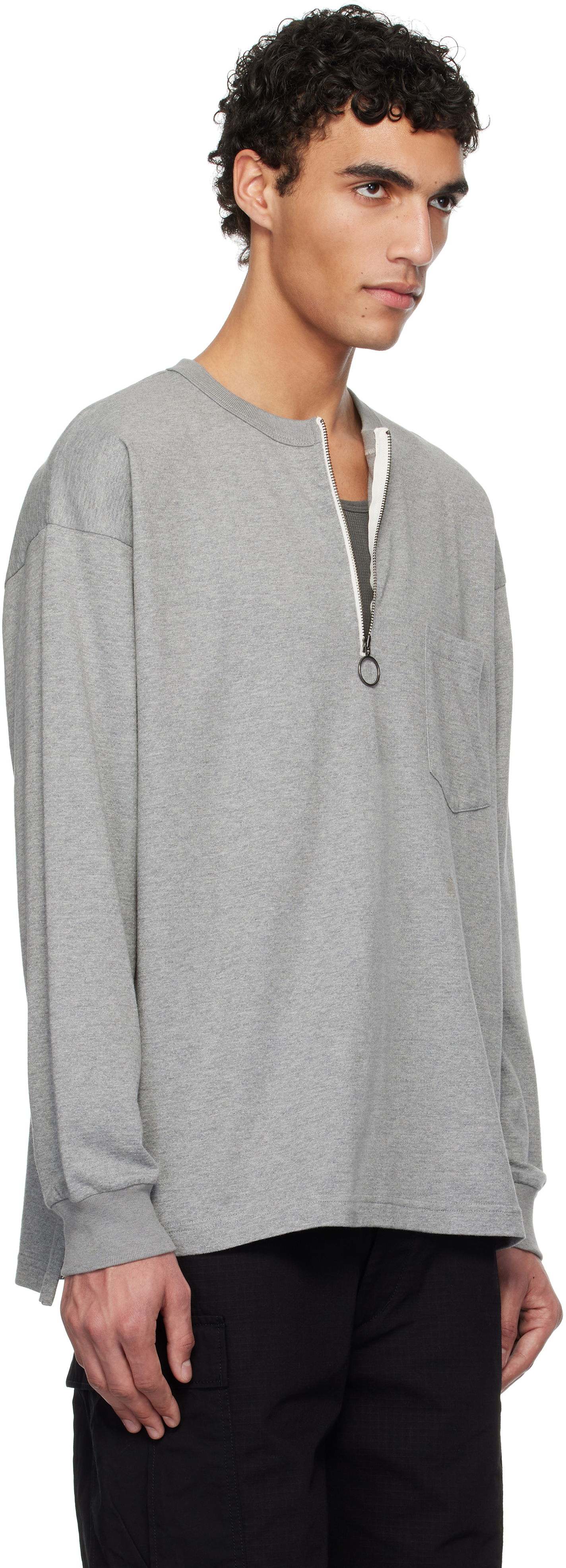Суитчър NANAMICA nanamica Half Zip Long Sleeve T-Shirt Сиво | S25SH013U, 1