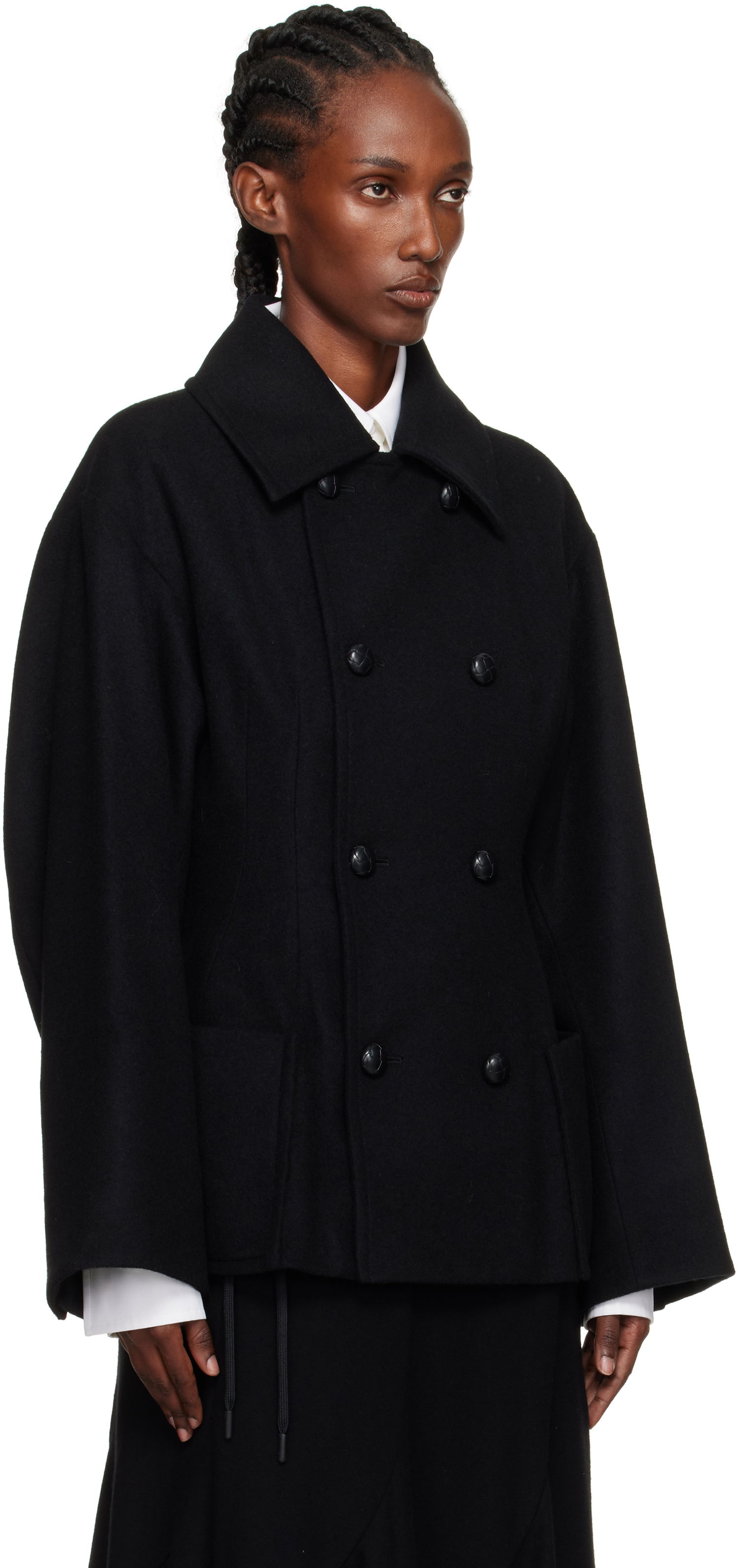 Палта Yohji Yamamoto Yohji Yamamoto Darts Pea Coat Черно | FM-J53-103, 1