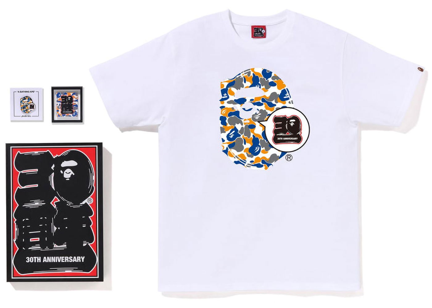 Тениска BAPE Store Maebashi 30th Anniversary Ape Head Tee Set Бяло | 1J22-110-027, 0