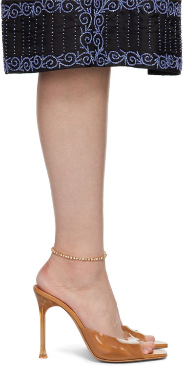 Гривна Amina Muaddi Crystal-Embellished Anklet Металик | IRIS ANKLET, 2