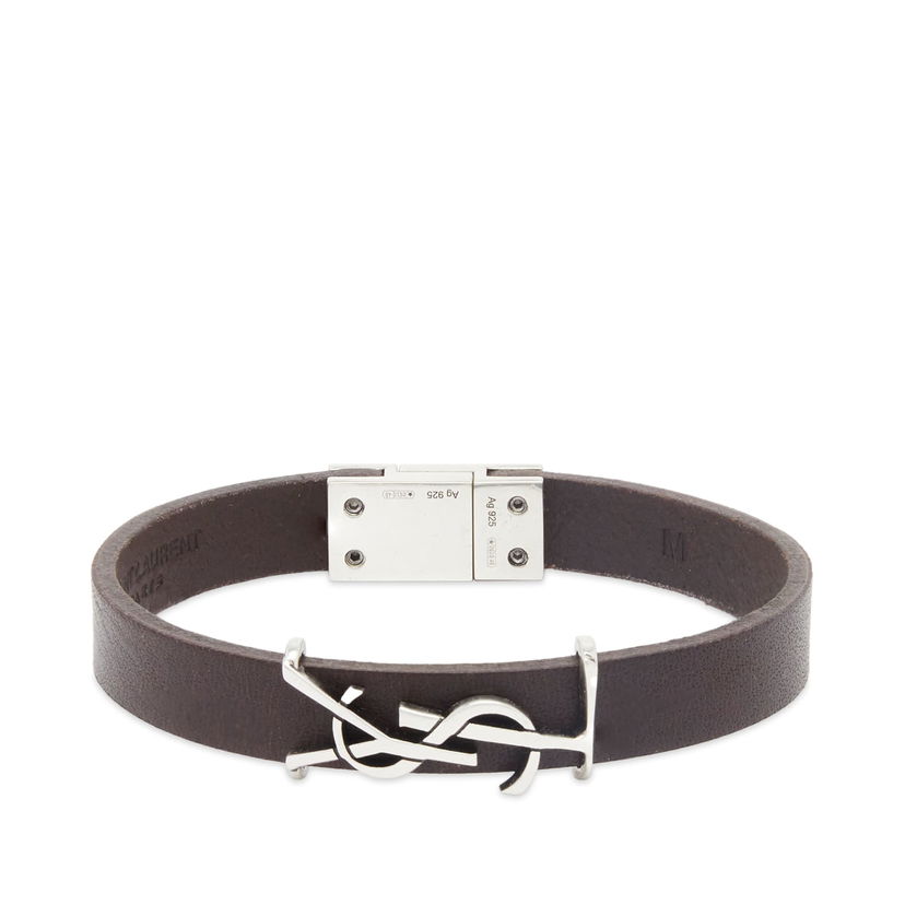 Гривна Saint Laurent YSL Leather Bracelet Черно | 783110Y1019-2045