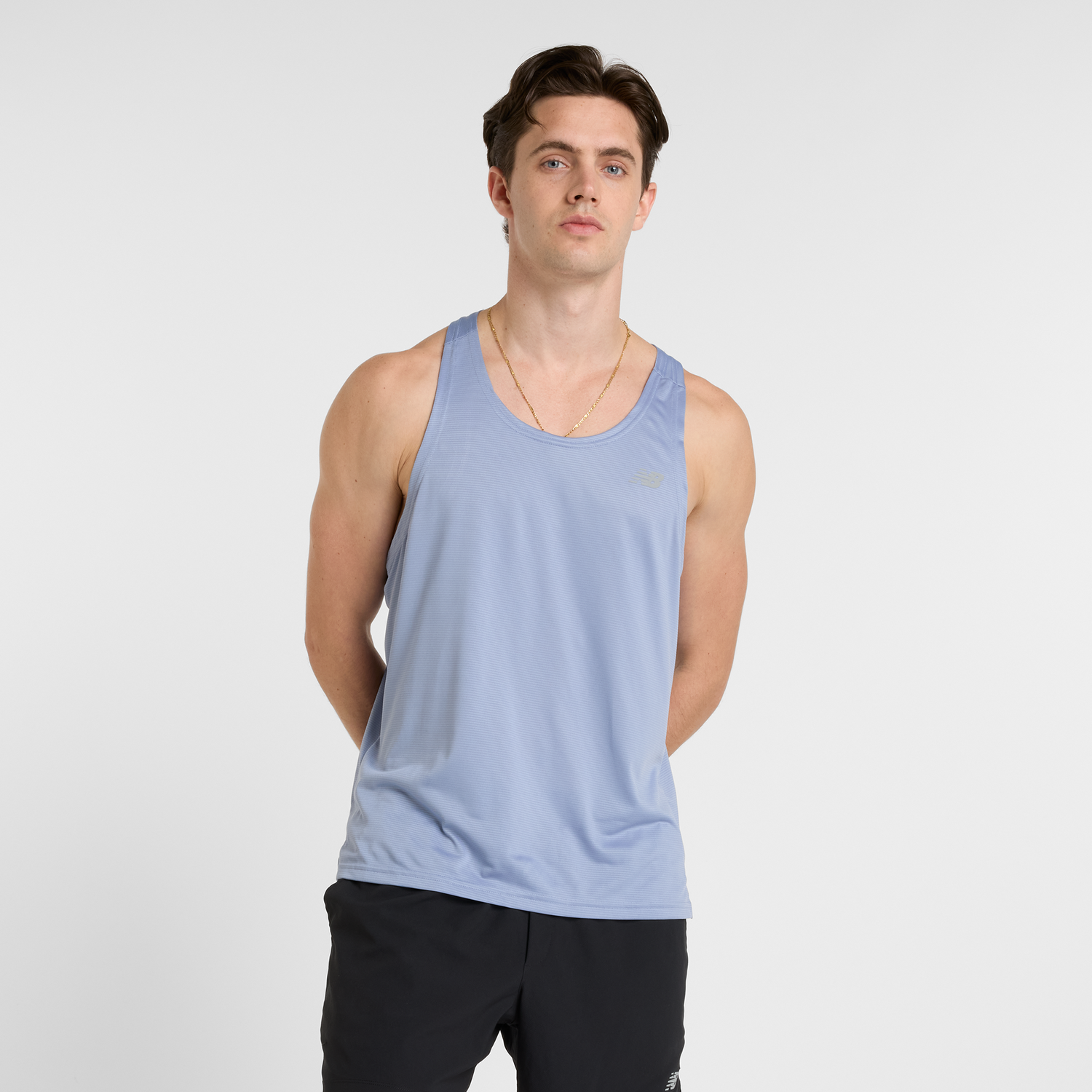 Потник New Balance Men's Running Tank Top Синьо | NBMT41220DUS, 0