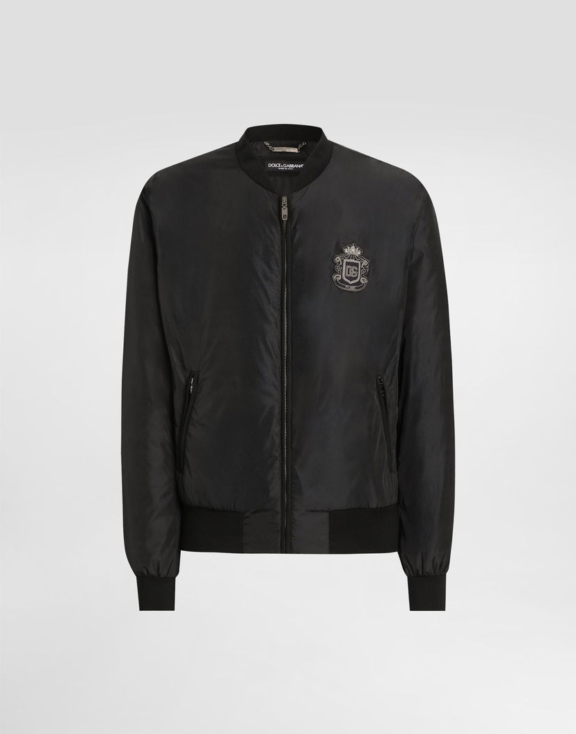 Яке бомбър Dolce & Gabbana Bomber Jacket With Crest Patch Черно | G9ABPZGK292N0000