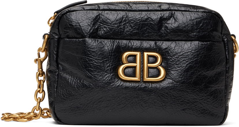 Чанта през рамо Balenciaga Black Leather XS Camera Bag Черно | 806459 2AAR8