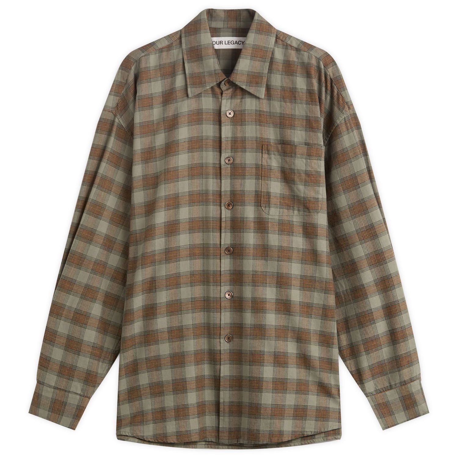 Риза OUR LEGACY Our Legacy Borrowed Shirt, Iowa Flannel Check Зелено | M4252BI, 1