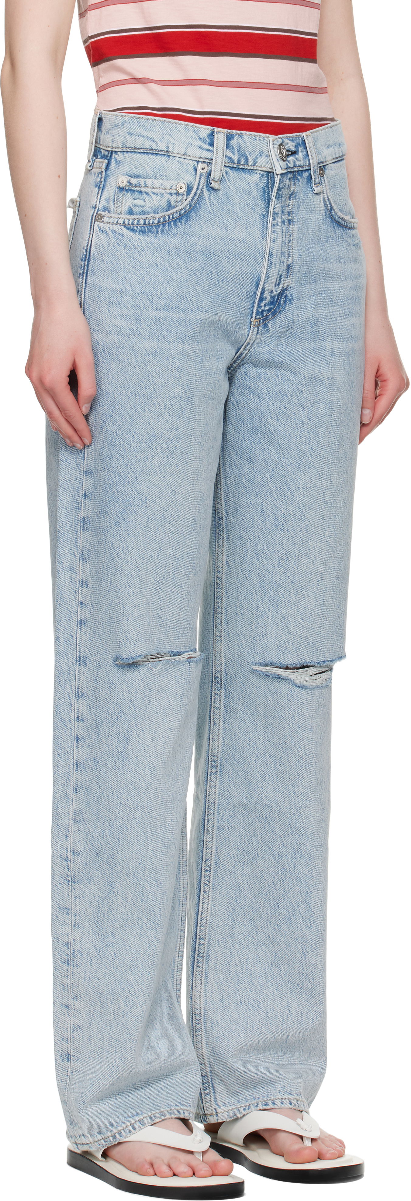 Дънки rag & bone rag & bone Shea Relaxed High Rise Jeans Синьо | WDD25P1006RGCH, 1