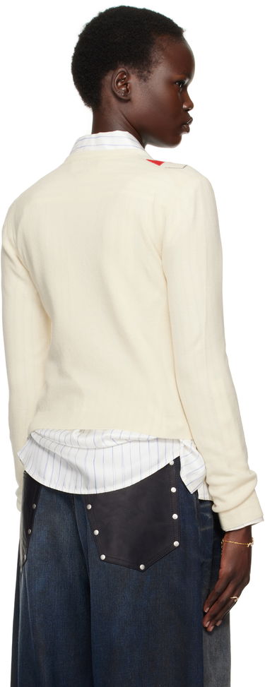 Пуловер Marni Marni Argyle Wool Cropped Cardigan Бяло | CDMD0397Q0 UFH546, 2