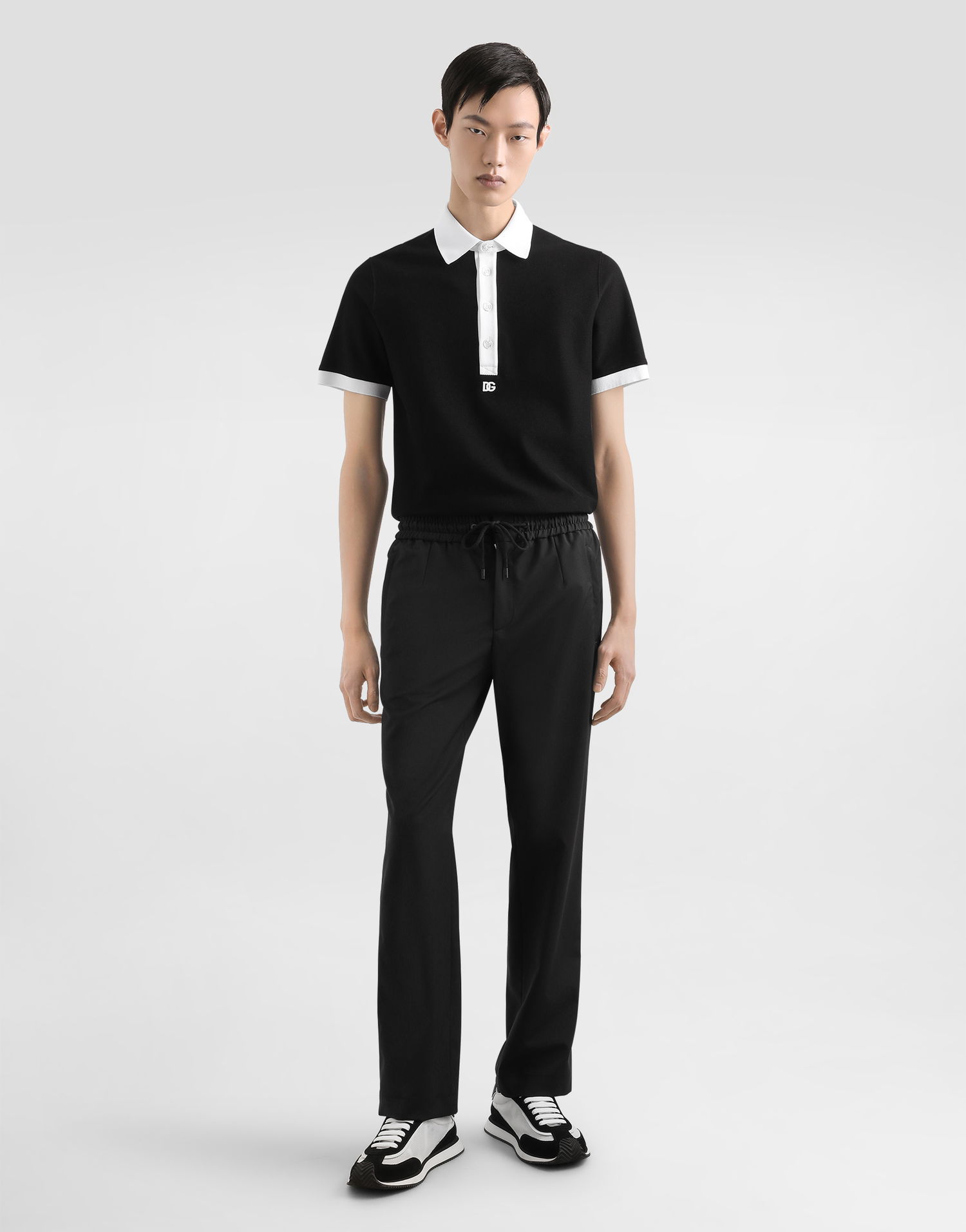 Панталони Dolce & Gabbana Dolce & Gabbana Structured Wool Canvas Trousers Черно | GP14UTFURK8N0000, 1