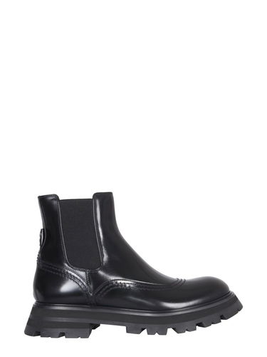 Кецове и обувки Alexander McQueen Alexander McQueen Leather Ankle Boots Черно | 666367WHZ841000, 0