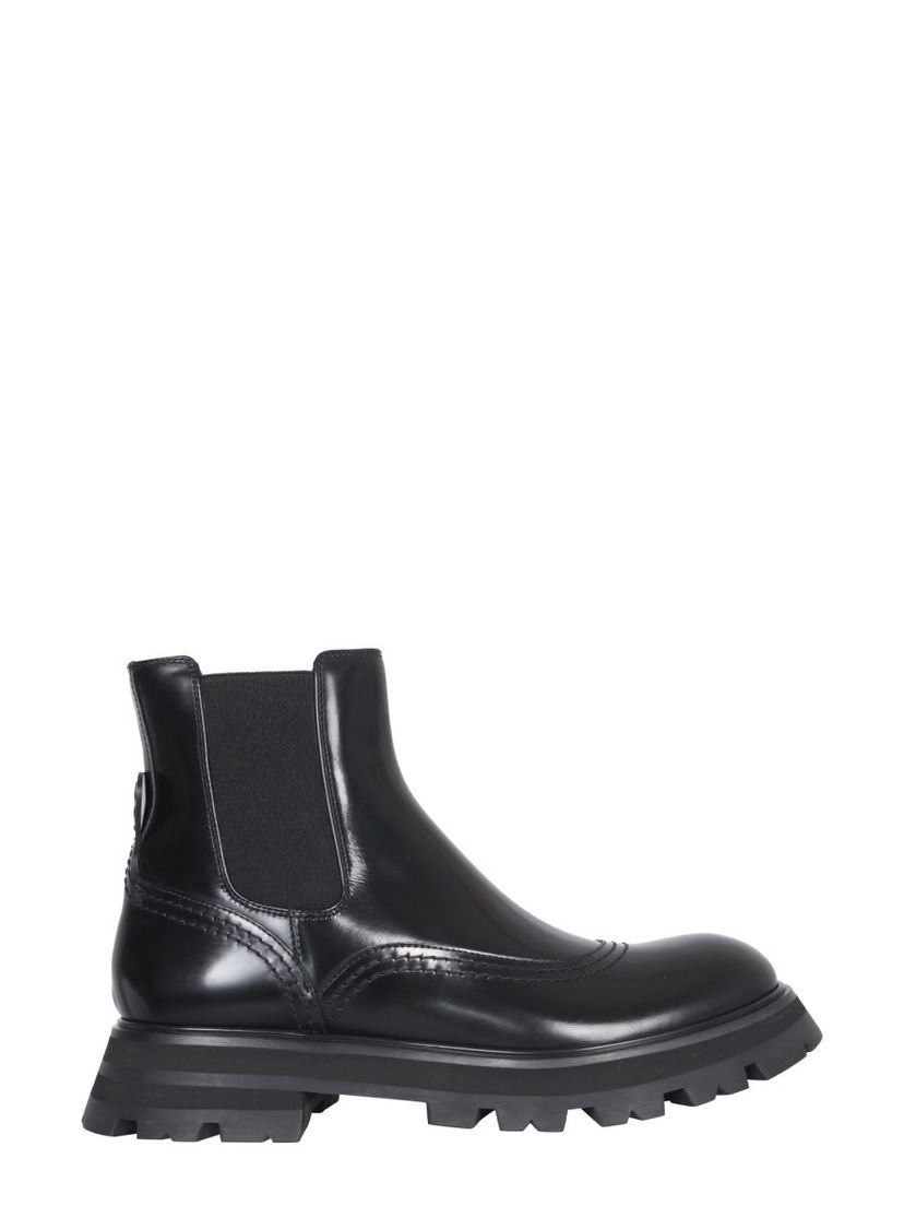 Кецове и обувки Alexander McQueen Alexander McQueen Leather Ankle Boots Черно | 666367WHZ841000