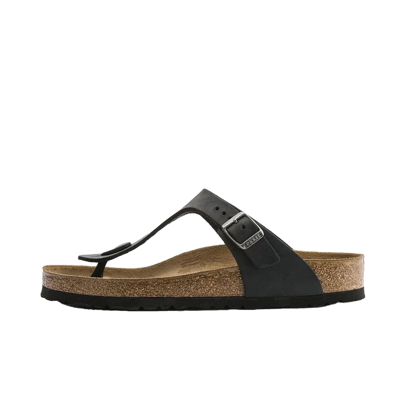 Кецове и обувки Birkenstock Gizeh Oiled Leather Black Regular Fit Черно | 845251