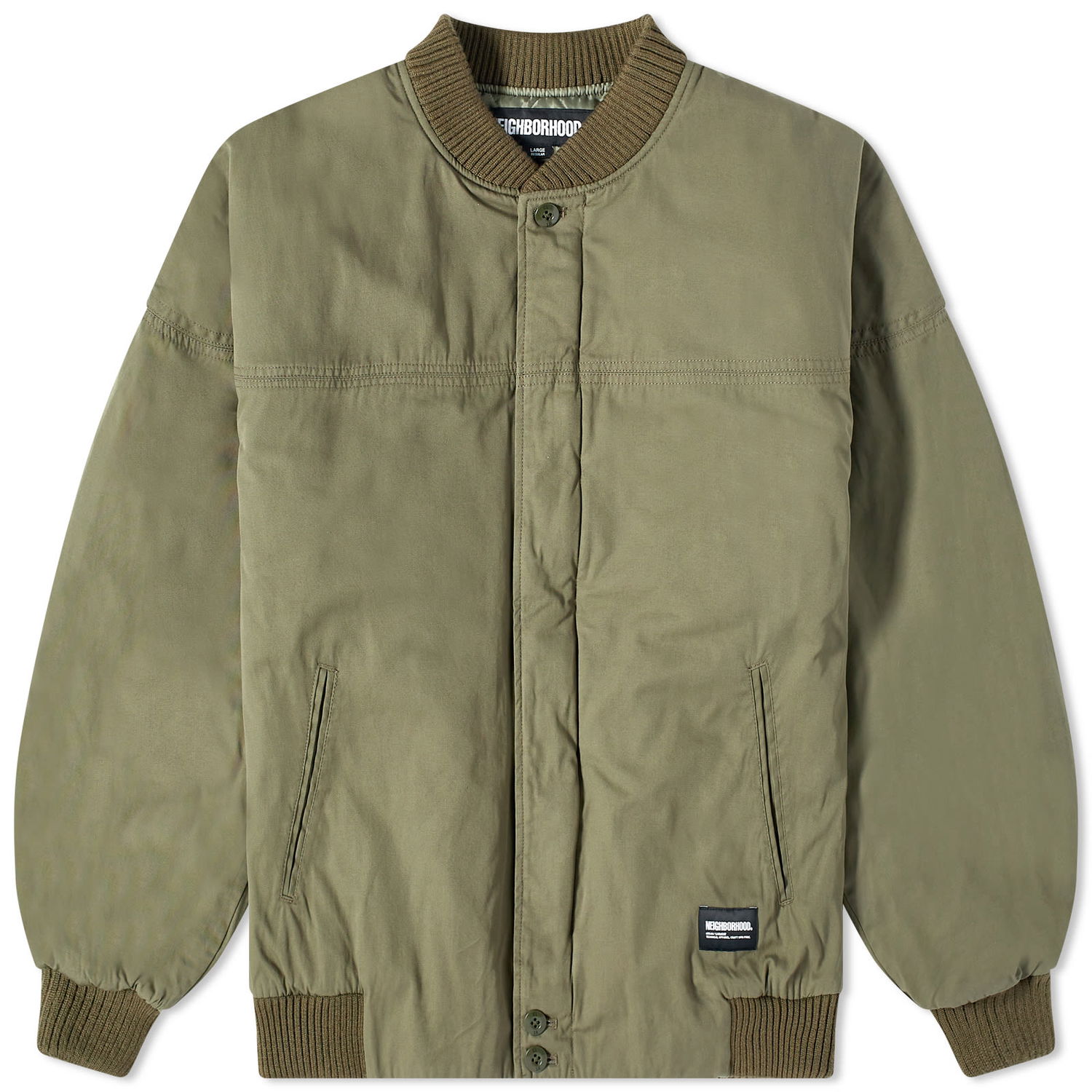 Яке бомбър Neighborhood Derby Type Bomber Jacket Зелено | 232SPNH-JKM01-OD, 0
