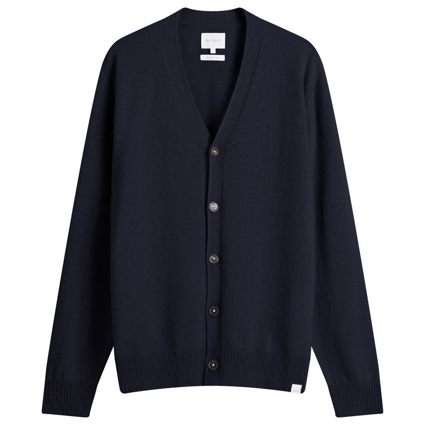 Пуловер NORSE PROJECTS Standard Lambswool Cardigan Синьо | N45-0624-7004