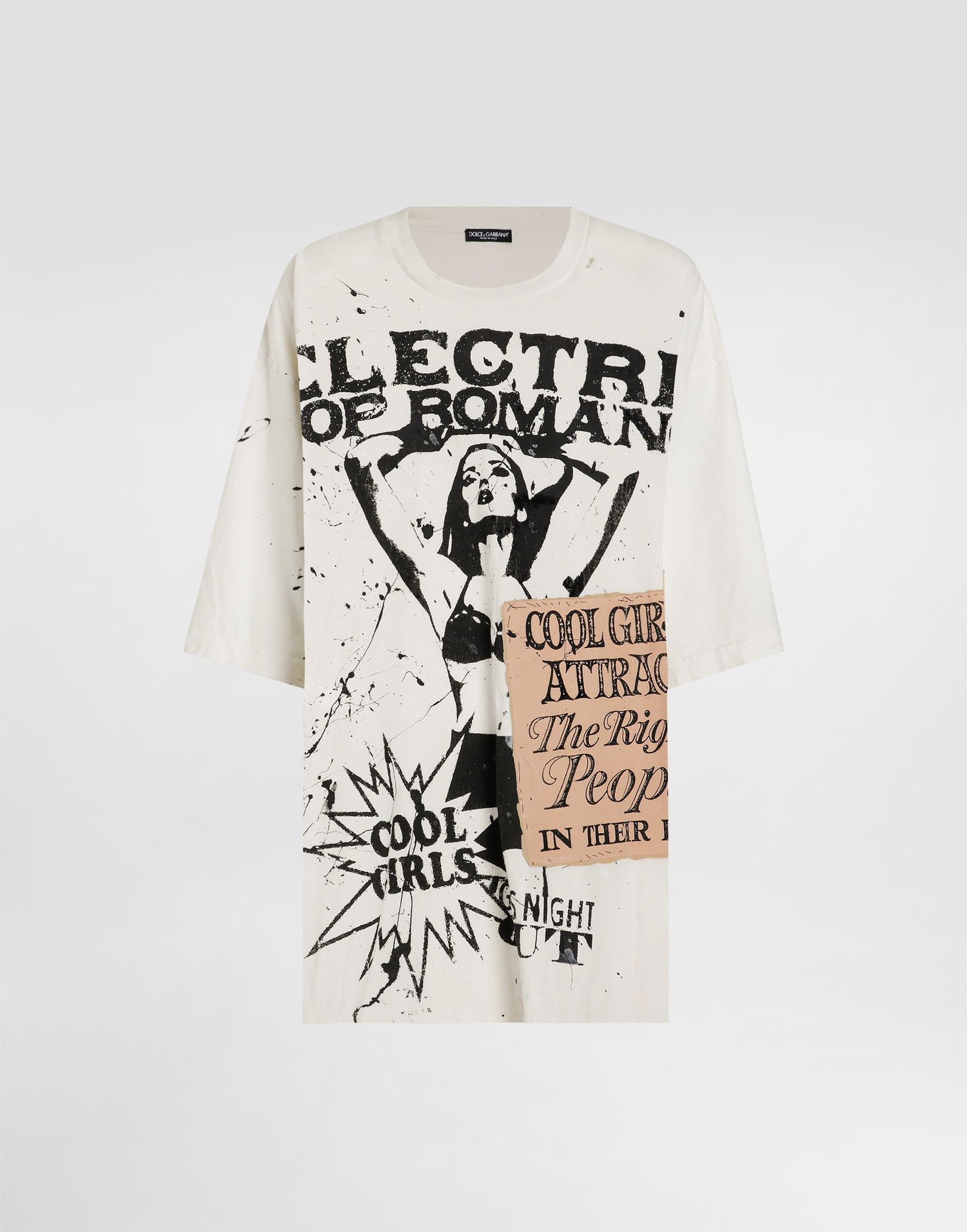 Тениска Dolce & Gabbana Dolce & Gabbana Oversized Printed Jersey T-Shirt Бяло | F8V93TGDDH8S9000, 0