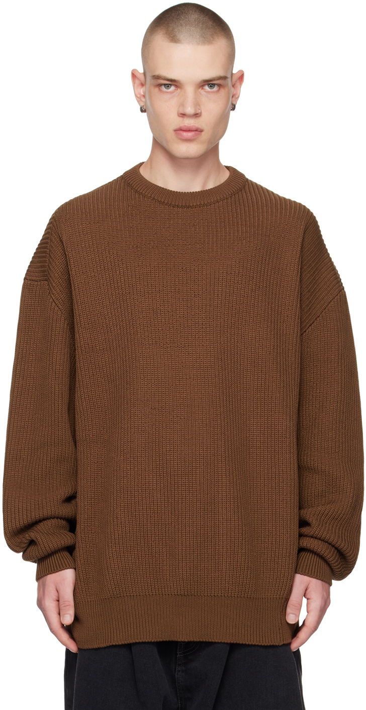 Пуловер HED MAYNER Twisted Knit Crewneck Sweater Кафяво | HM00K27Tobacco Brown, 0
