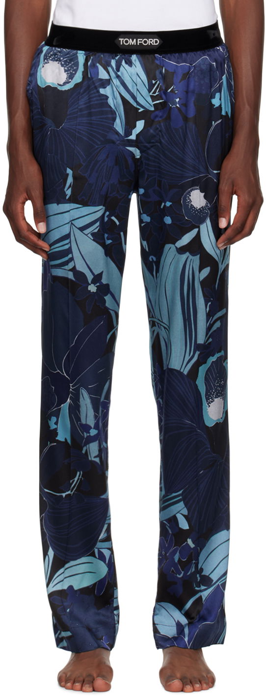 Пижама Tom Ford Silk Pyjama Pants Синьо | T4H20 194, 0