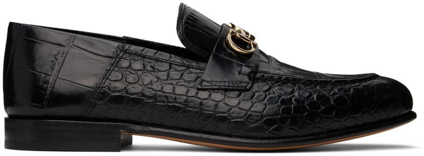 Кецове и обувки FERRAGAMO Salvatore Ferragamo Ottone Crocodile Embossed Leather Loafers Черно | 01E100 - 769724