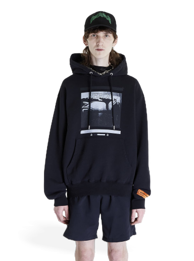 Суитчър HERON PRESTON Misprinted Heron Hoodie Черно | HMBB024S23JER0051010