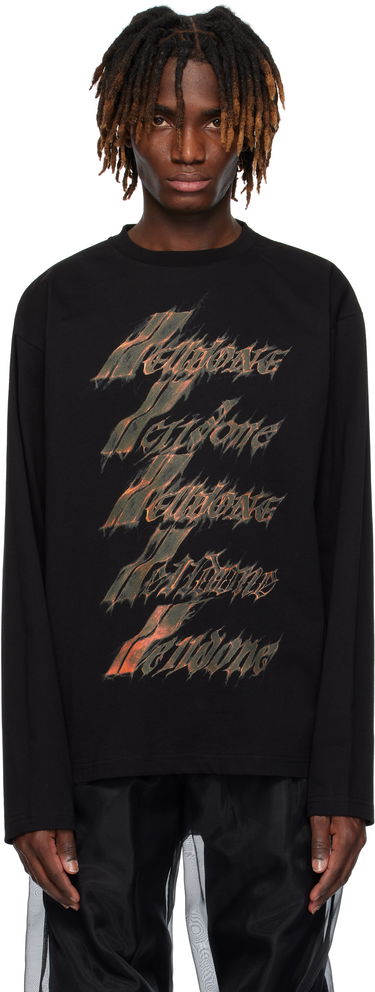 Тениска We11done We11done Spark Logo Graphic Long Sleeve T-Shirt Черно | WD-TT0-25-752-U-BK, 0