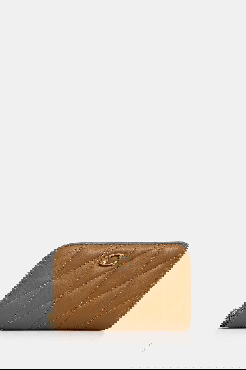Портфейл Coach Coach Quilted Leather Zip Around Wallet Кафяво | CM505, 0