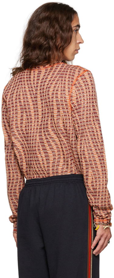 Тениска Anna Sui Exclusive Orange Stripe Long Sleeve T-Shirt Оранжево
 | M622G22, 2