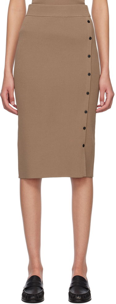 Пола rag & bone Asher Midi Buttoned Ribbed Skirt Кафяво | WAS23S026YL26, 0