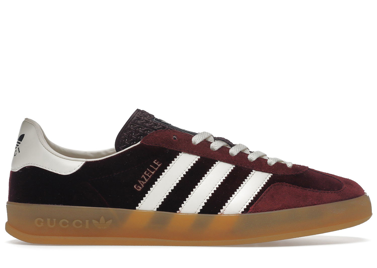 Кецове и обувки adidas Originals Gucci x Gazelle Burgundy Velvet Бургунди | 707848 9STU0 6160, 0