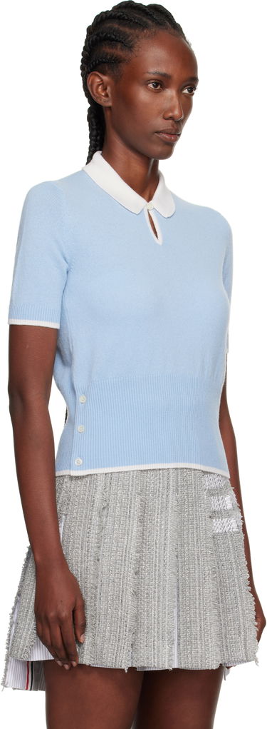 Поло тениска Thom Browne Thom Browne Stitch Cashmere Polo Синьо | FKP122A-Y2001, 1