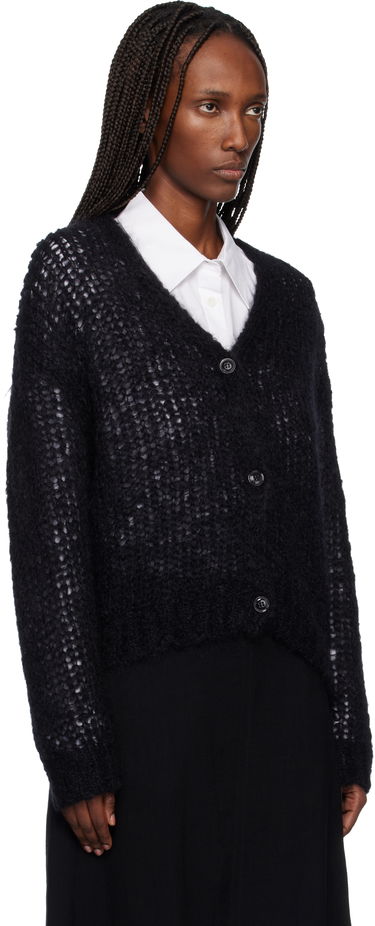 Пуловер Max Mara Danza V-Neck Button-Up Open-Knit Cardigan Черно | 2615341051600, 1