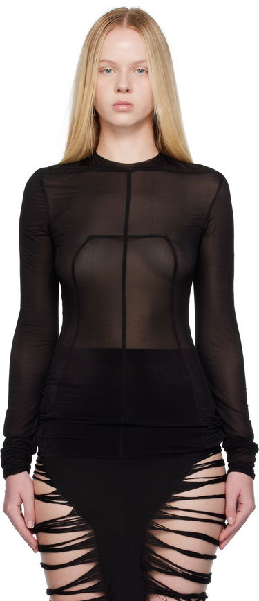 Фланелка Rick Owens Rick Owens Lido Stretch Cupro Jersey Top Черно | RO01E7265 BZ, 0