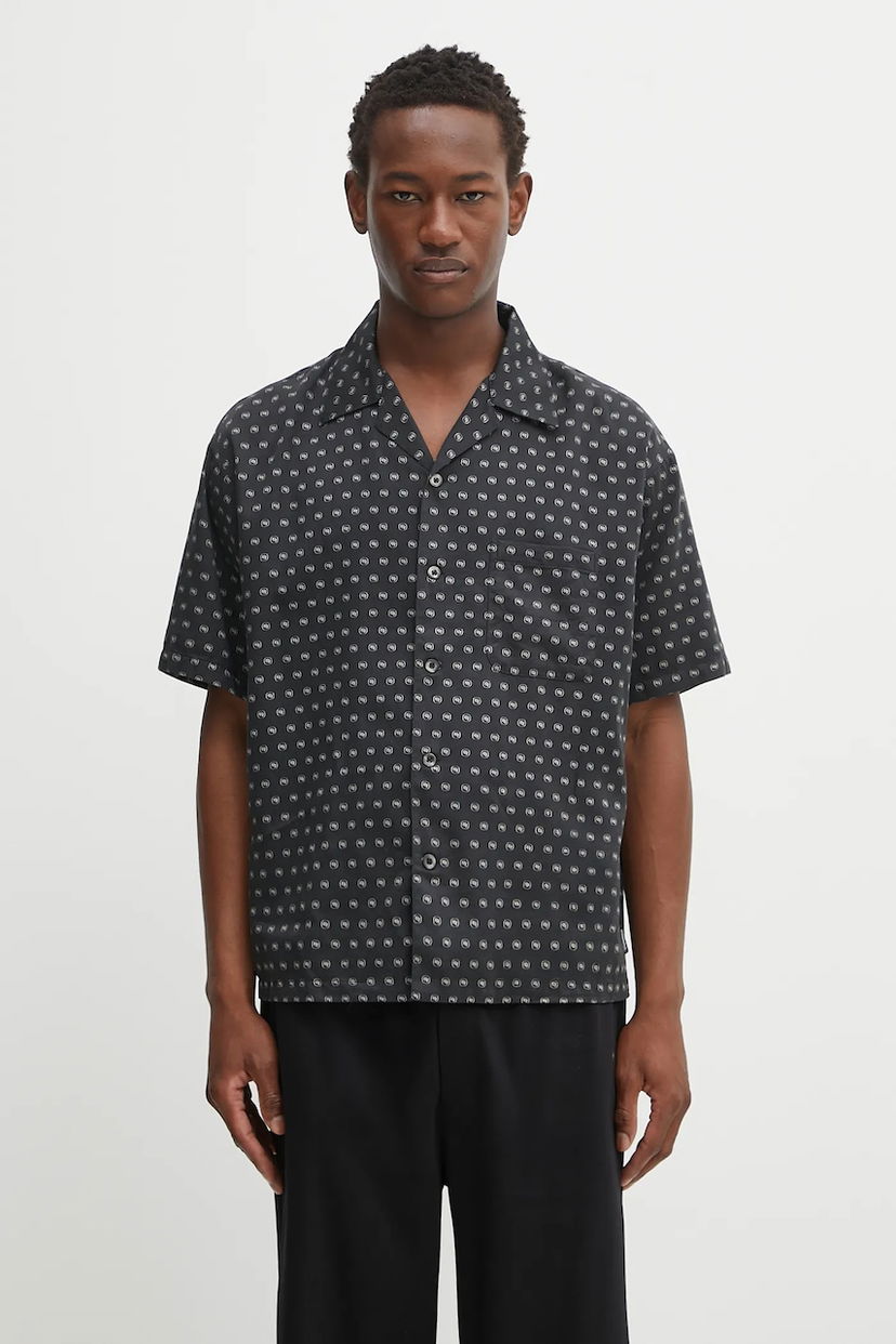 Риза Neighborhood NEIGHBORHOOD Monogram Pattern Relaxed Hawaiian Shirt Черно | 251TSNH.SHM11