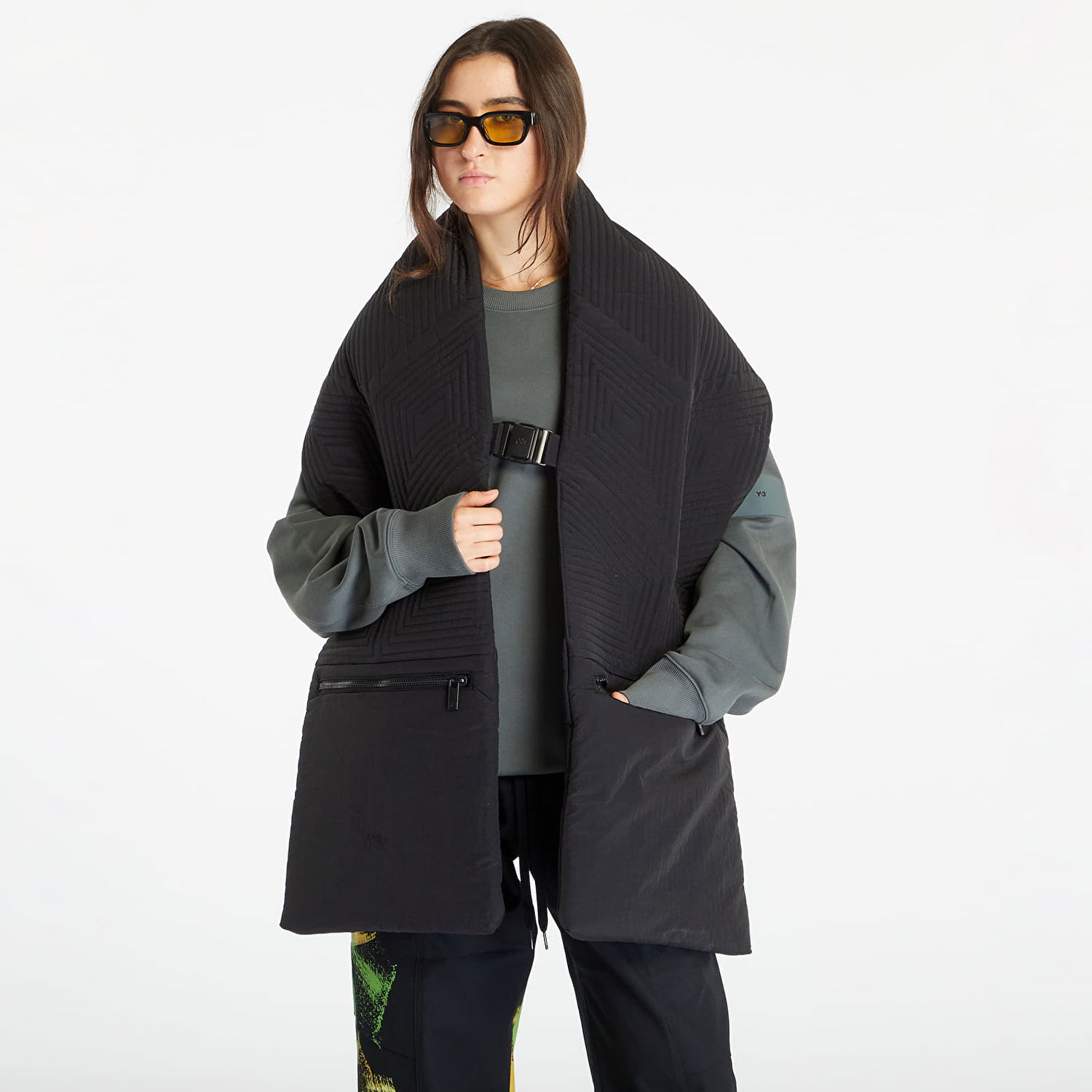 Шал Y-3 Quilted Scarf Black Черно | IP7161, 0