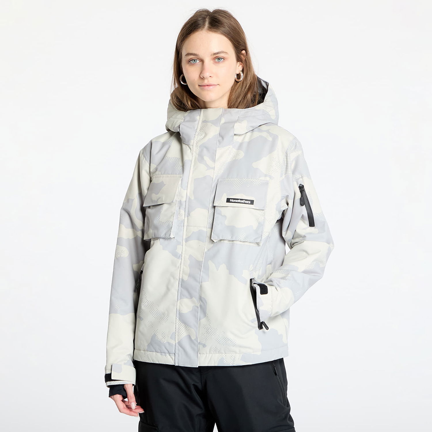 Парка Horsefeathers Snowstorm Print Hooded Jacket Бяло | OW221B, 0