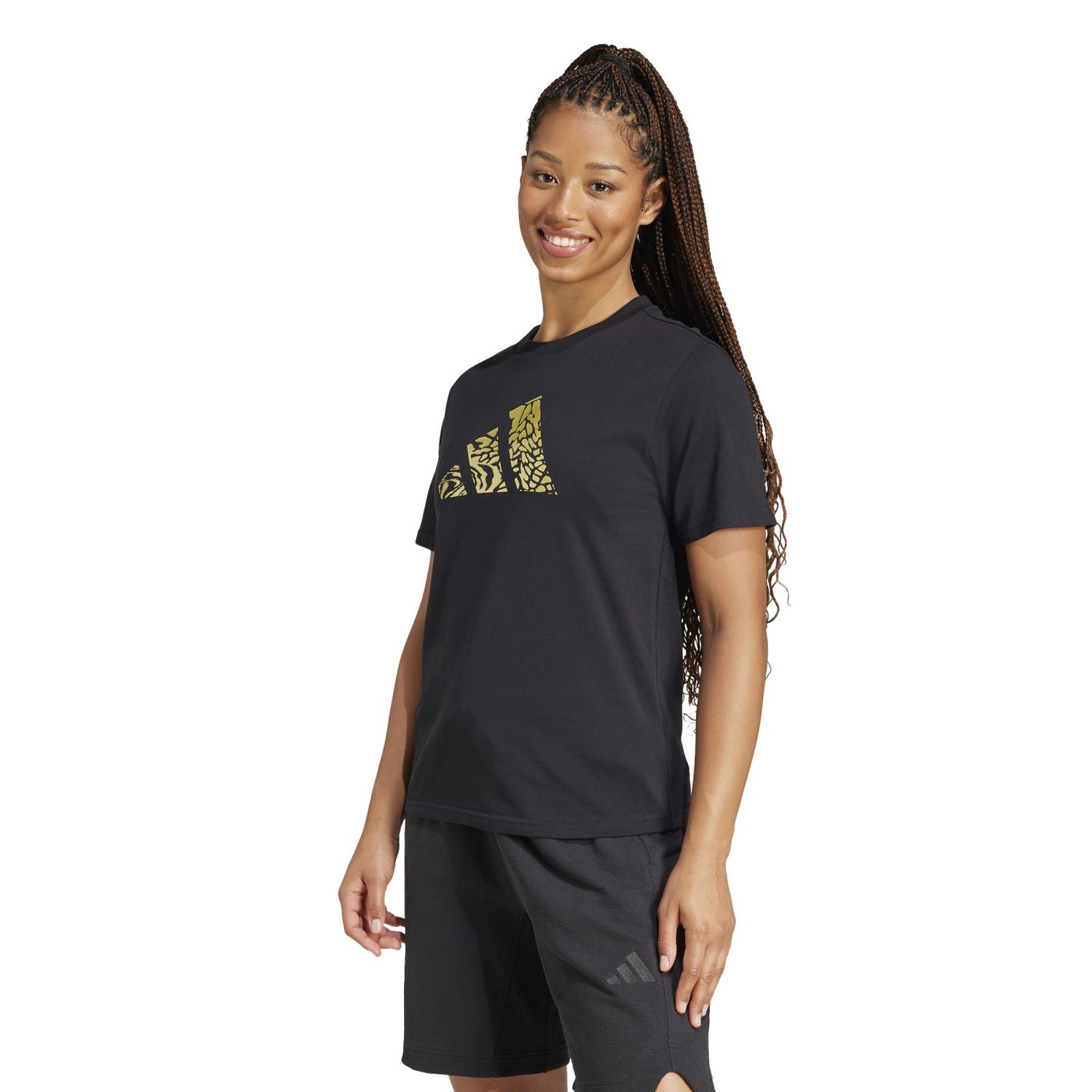 Тениска adidas Performance Metallic Logo Graphic Training T-Shirt Черно | JJ4059, 0