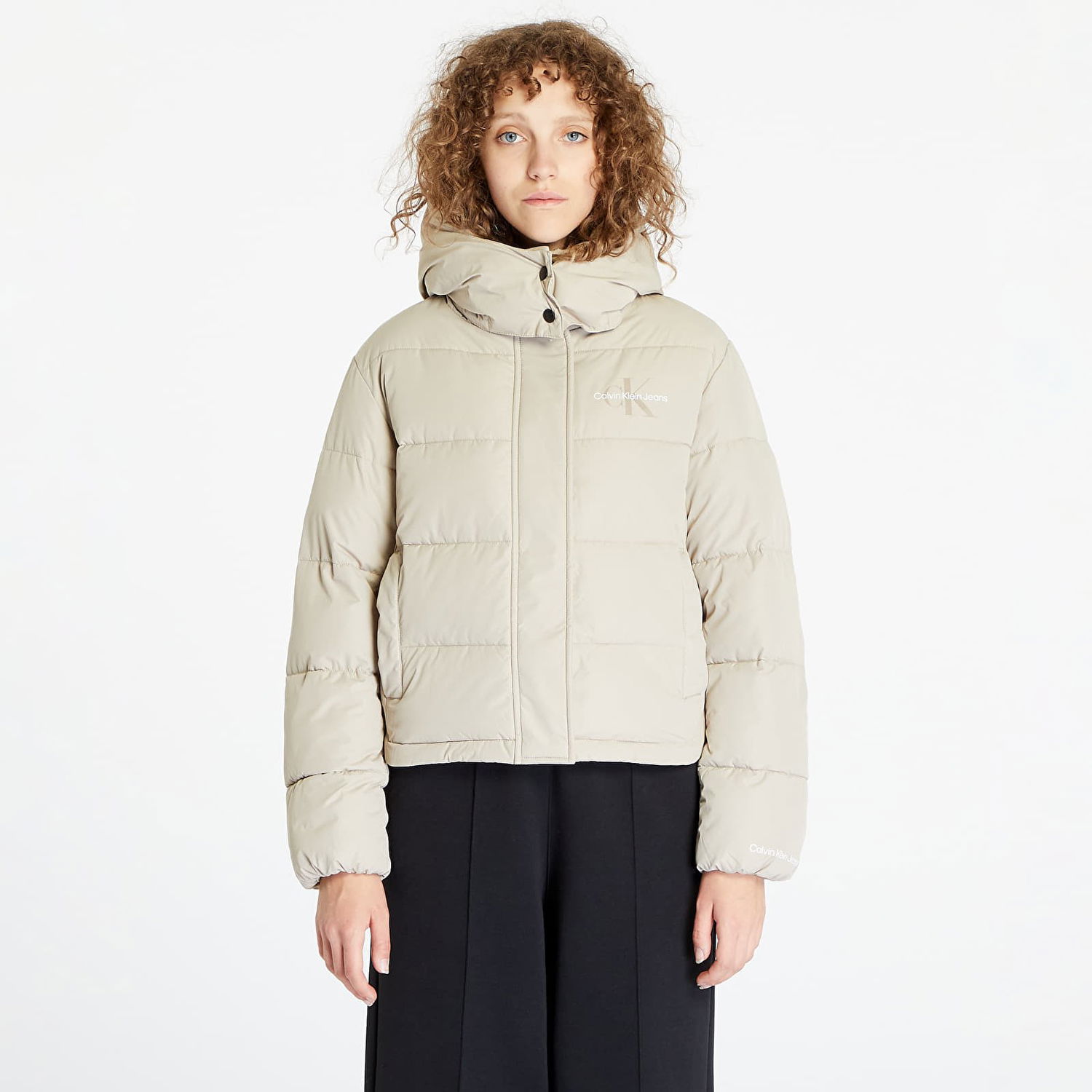 Яке CALVIN KLEIN Jeans Monologo Non Down Sherpa Jacket Plaza Бежово | J20J221377 PED, 0