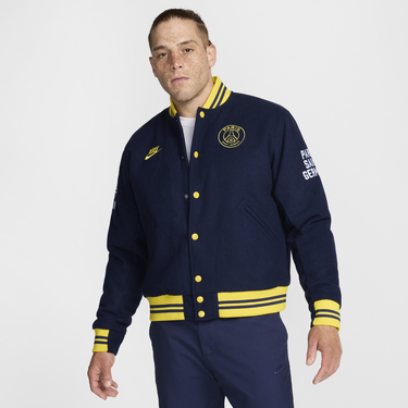 Яке бомбър Nike Paris Saint-Germain Authentics Varsity Jacket Тъмно синьо | FQ7803-410, 1