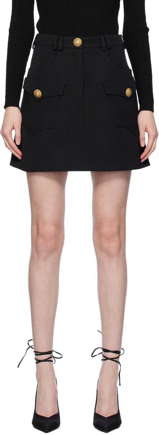 Пола Balmain Pockets Miniskirt Черно | CF1LA359WC09