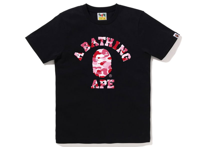 Тениска BAPE BAPE ABC Camo College Tee Black Pink Черно | 1I80-210-001