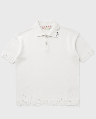 Поло тениска Marni Marni Distressed Knit Polo Shirt Бяло | POMG0071Q0-00W01, 1