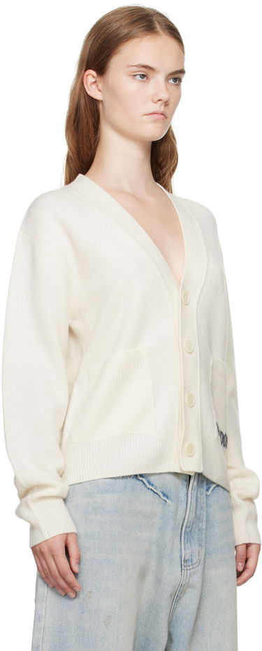 Пуловер We11done Jacquard-Logo  Cardigan Бяло | WD-KC3-23-621-U-IV, 1