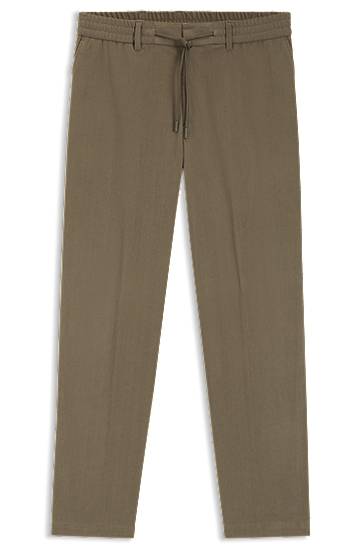 Панталони BOSS Relaxed-fit stretch Tech Corduroy trousers Зелено | 50549390