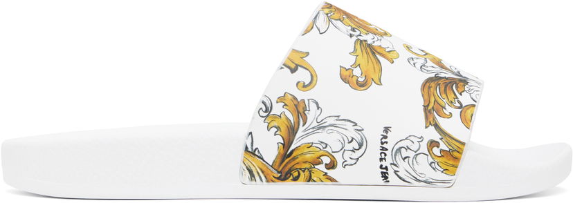 Аксесоари Versace Versace Jeans Couture Outline Barocco Pool Slides Бяло | E78VA3SQ3_EZS365