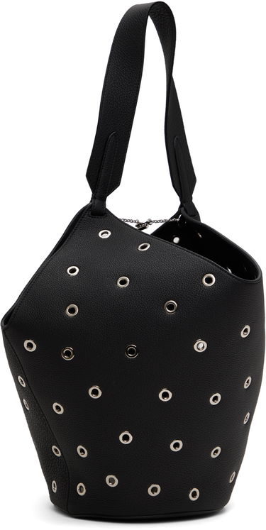 Голяма пазарска чанта Khaite KHAITE Small Lotus Eyelet Tote Черно | H2043-915, 2
