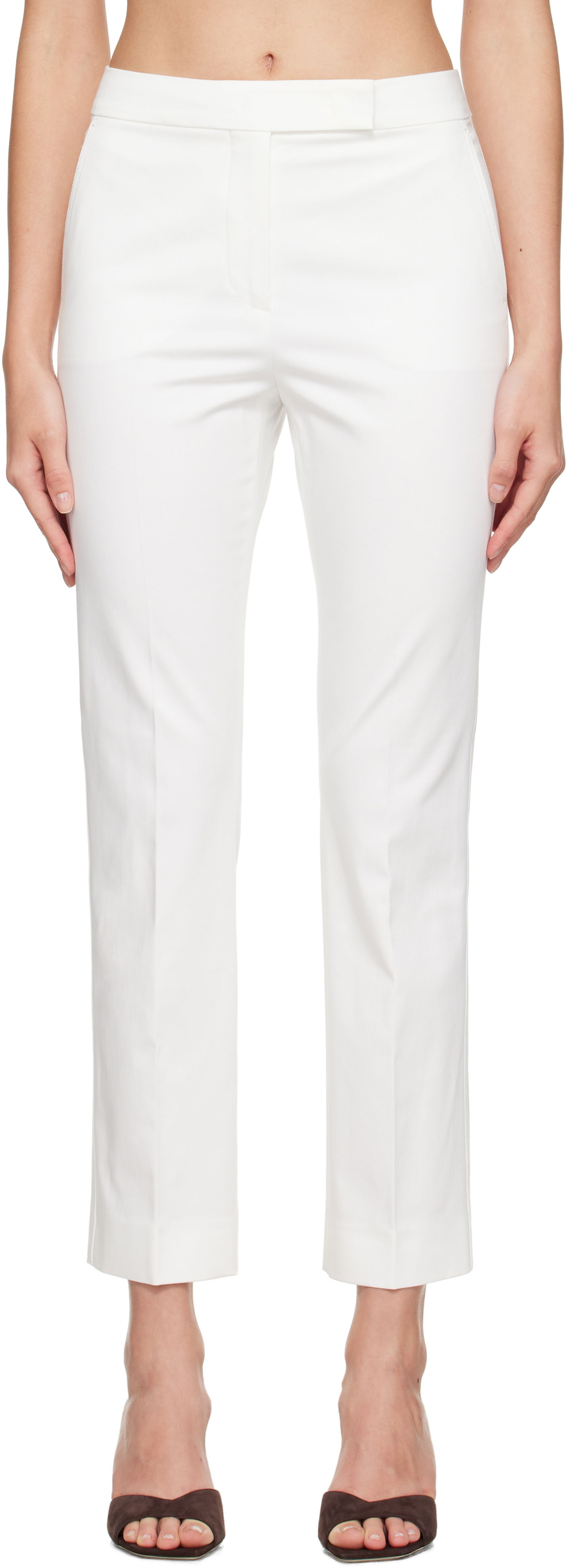 Панталони Max Mara Max Mara Okra Cropped Trousers Бяло | 2511131072600, 0