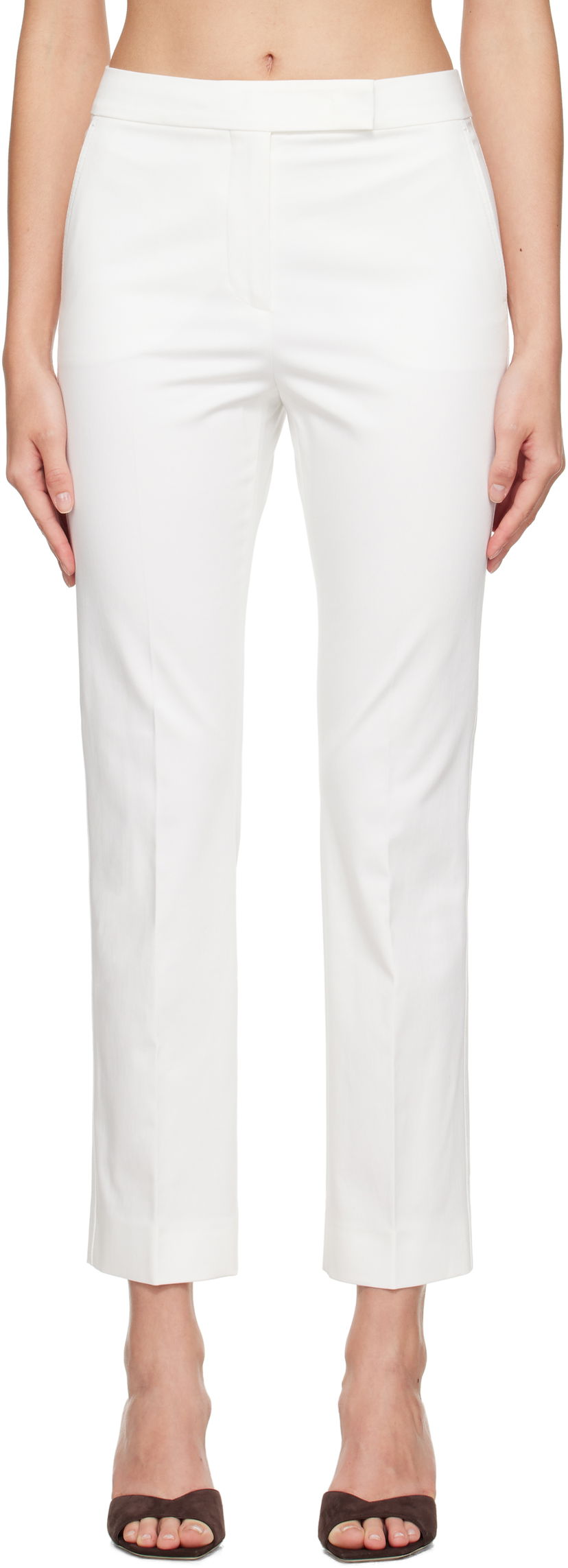 Панталони Max Mara Max Mara Okra Cropped Trousers Бяло | 2511131072600