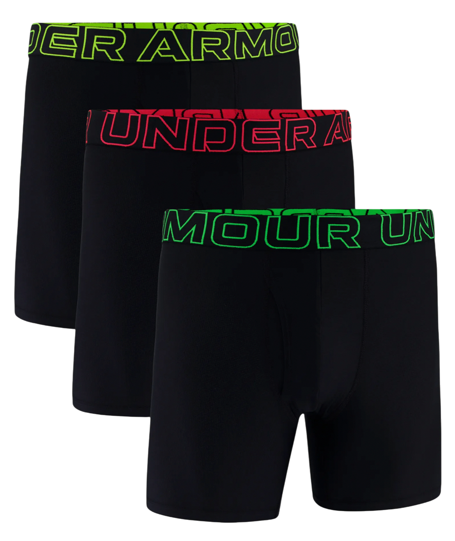 Боксерки Under Armour Performance Tech Mesh 6-Inch 3-Pack Boxer Briefs Черно | 1383884-005, 0