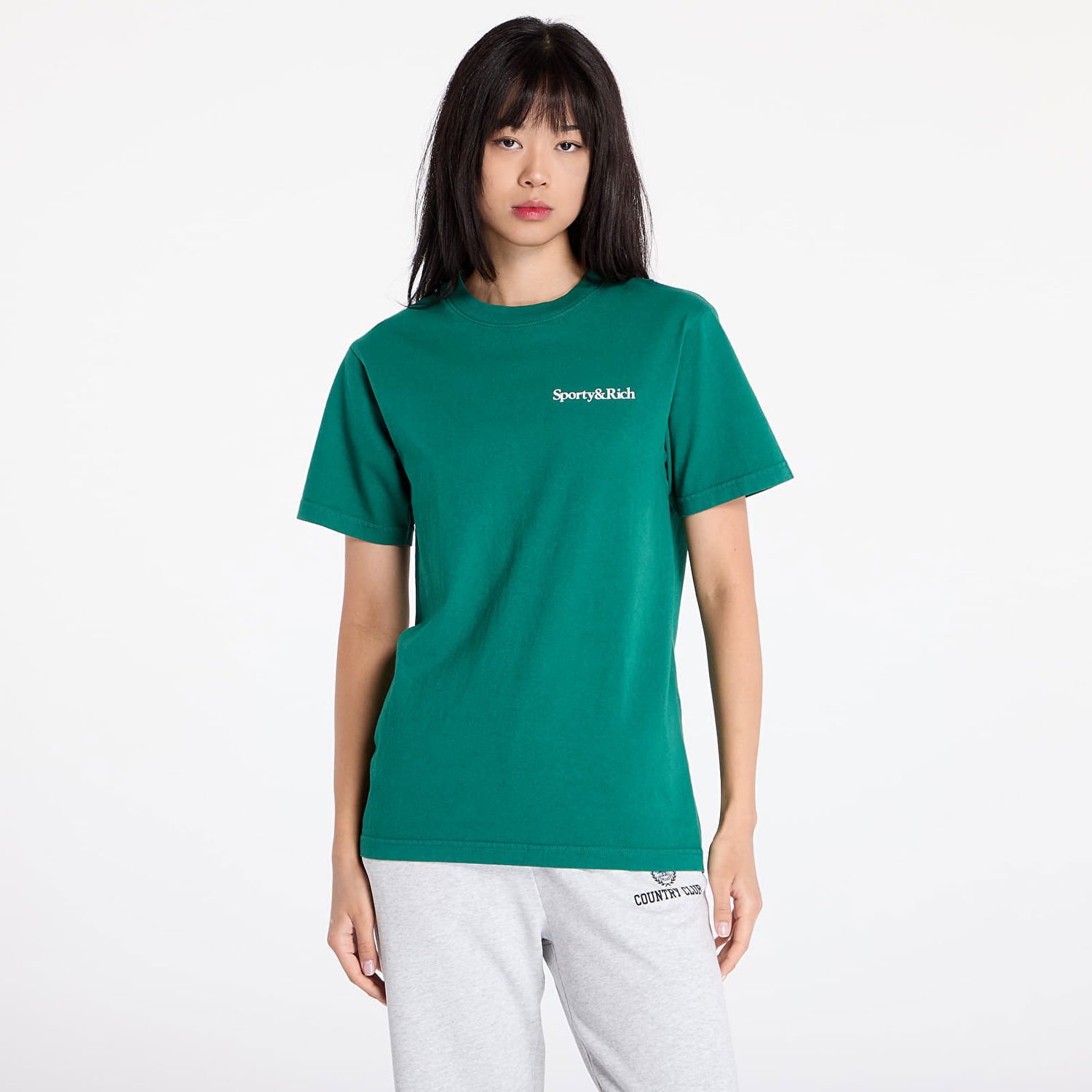 Тениска Sporty & Rich Health Is Wealth T-Shirt UNISEX Alpine/ White XS Зелено | TO043516300GR03, 1