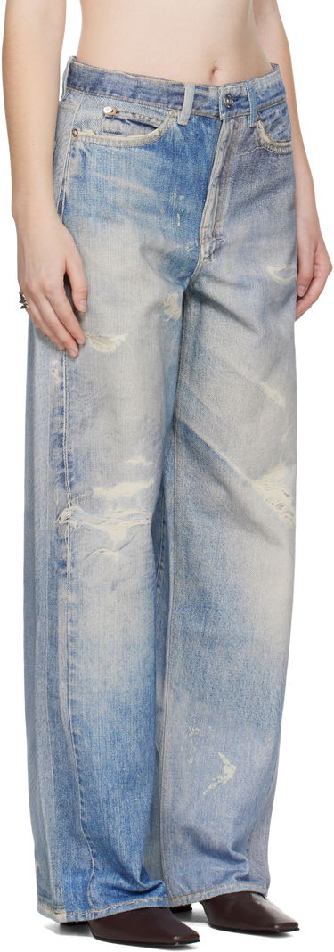 Дънки OUR LEGACY Wide Leg Distressed Jeans Синьо | W4205TDD, 4