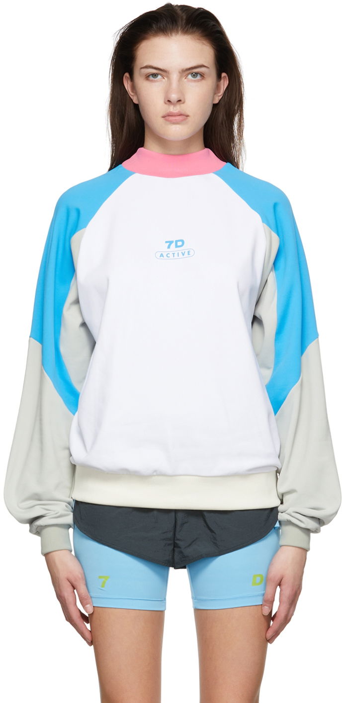 Пуловер 7 Days Active 7 DAYS Active Panelled Nylon Sweatshirt Бяло | 90087, 0